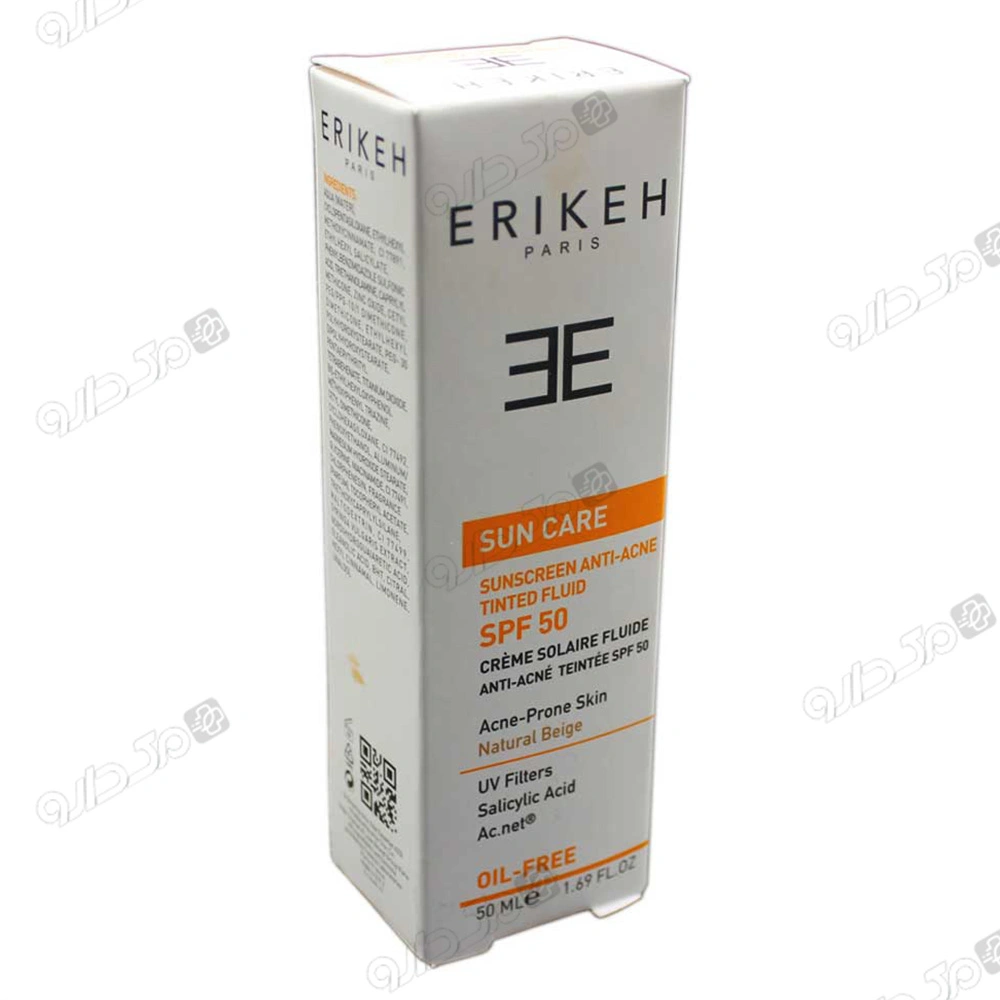 فلوئید ضد آفتاب و ضد جوش SPF50 بژ روشن اریکه